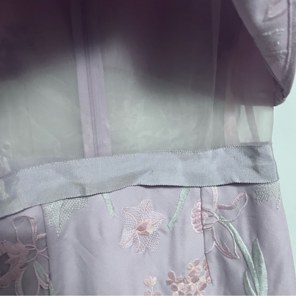 Asos embroidered organza dress midi Size 0 (U.S.) pink Lavender Embroidered - Picture 8 of 13